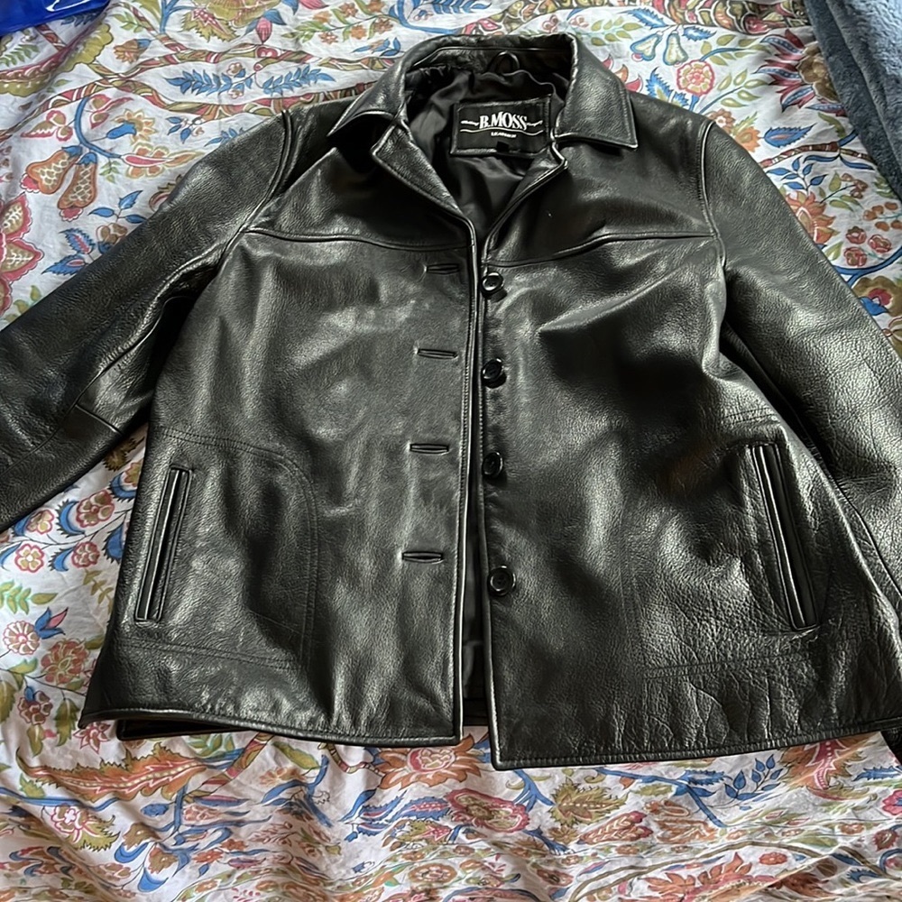 Black leather jacket